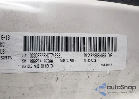 2013 Fiat 500 Pop из США, поврежденный, VIN 3C3CFFARXDT742821